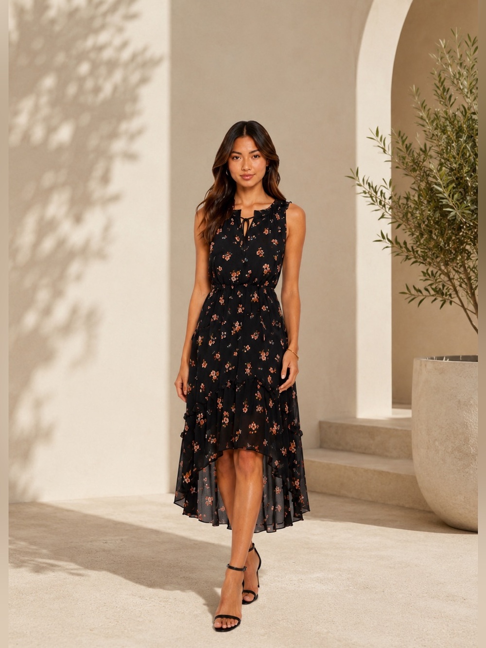 NEW Y2K 90’s Floral Sleeveless Dress Size M